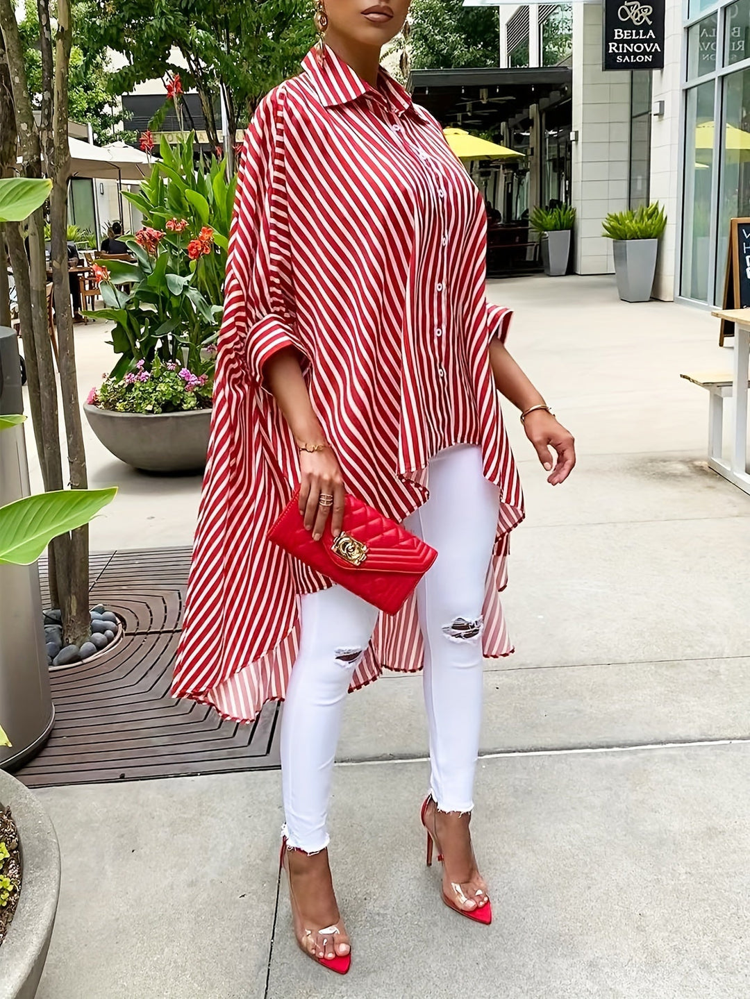Valencia - Flowing Stripe Blouse