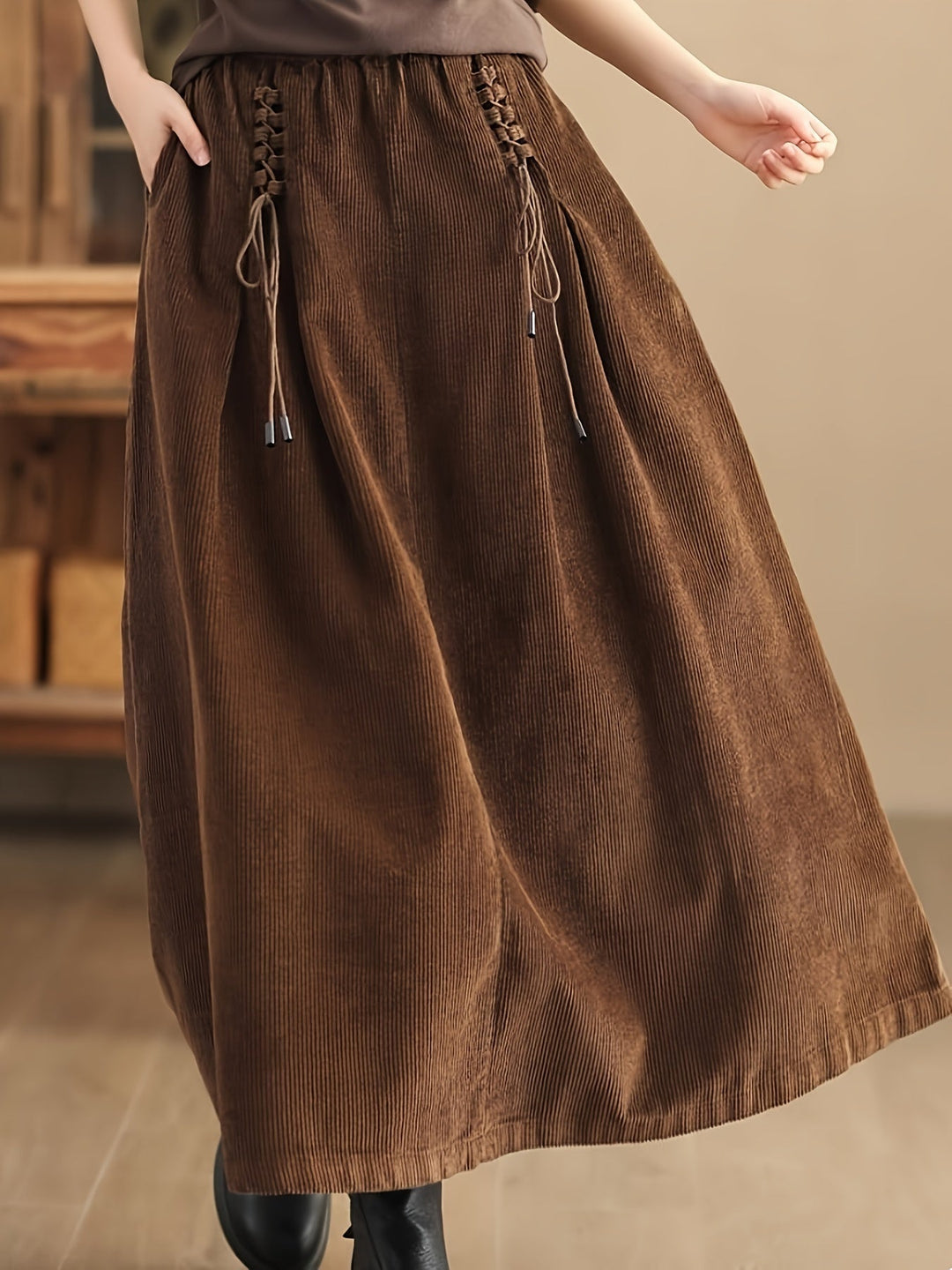 Candice - Cozy Corded Skirt