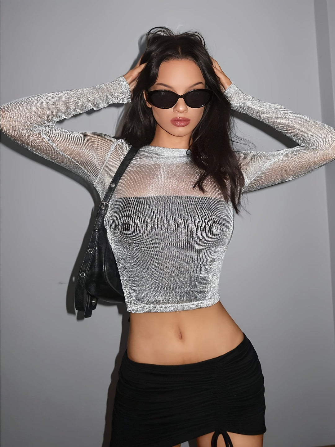 Ivana - Glossy Fitted Blouse