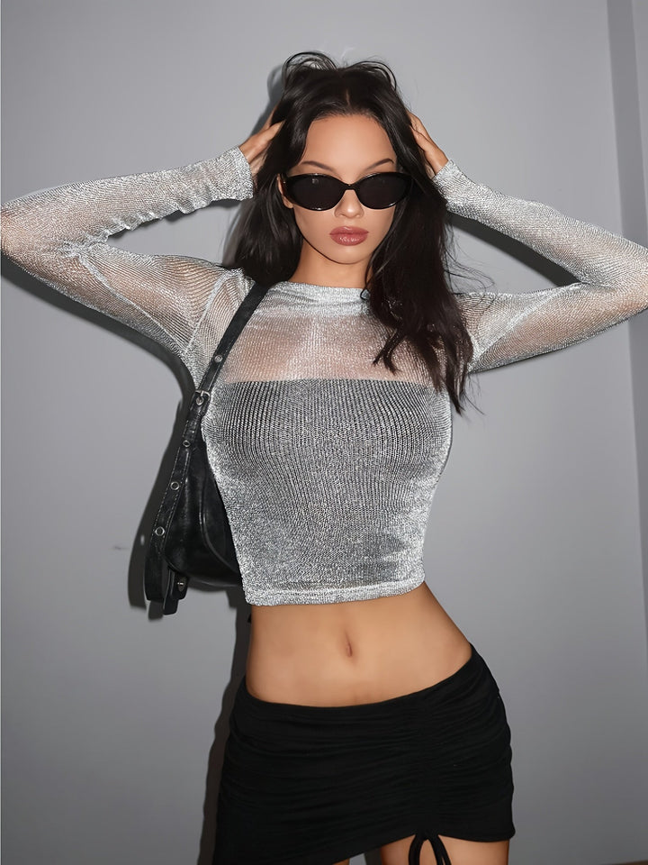 Ivana - Glossy Fitted Blouse
