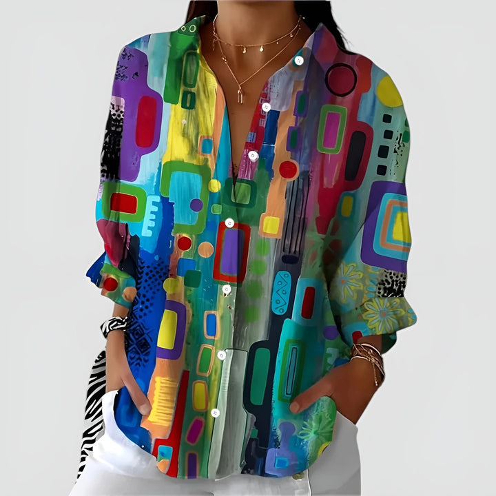 Ulani - Vibrant Geometric Blouse