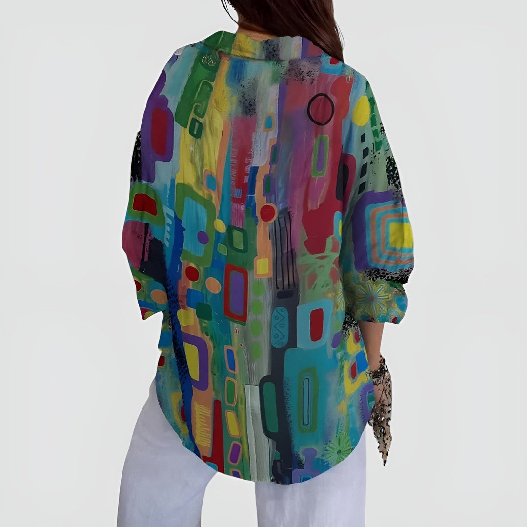 Ulani - Vibrant Geometric Blouse