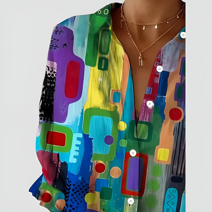 Ulani - Vibrant Geometric Blouse
